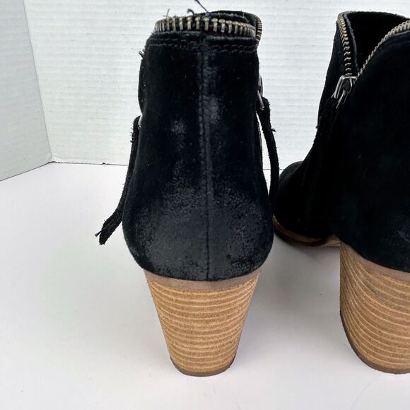 Dolce Vita Jana Black Suede Ankle Booties Heeled Zip Side Boots Classic sz 7.5 - Picture 7 of 12